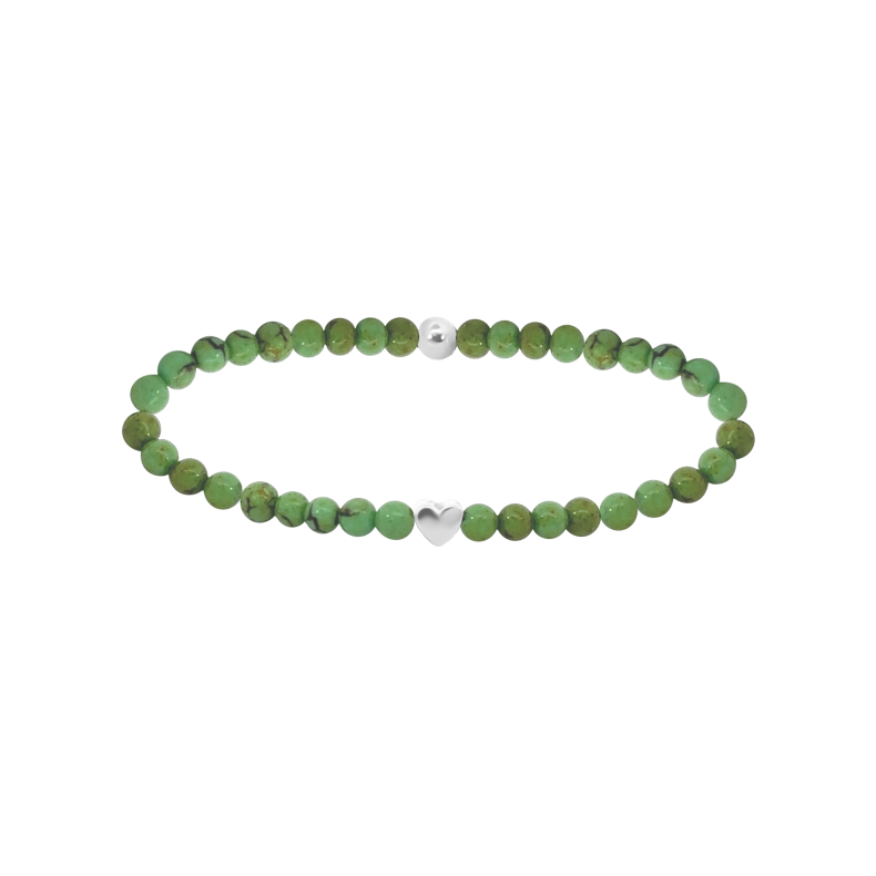 GRAV Gemstone Calcite Heart Ezüst 925 Ásvány Karkötő