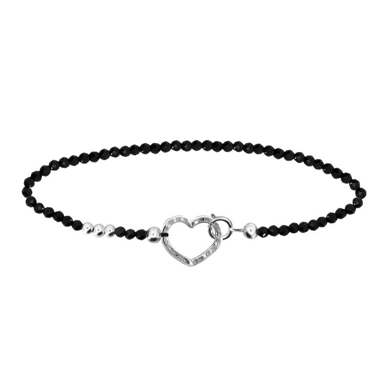 GRAV Gemstone Spinel Heart Ezüst 925 Bokalánc