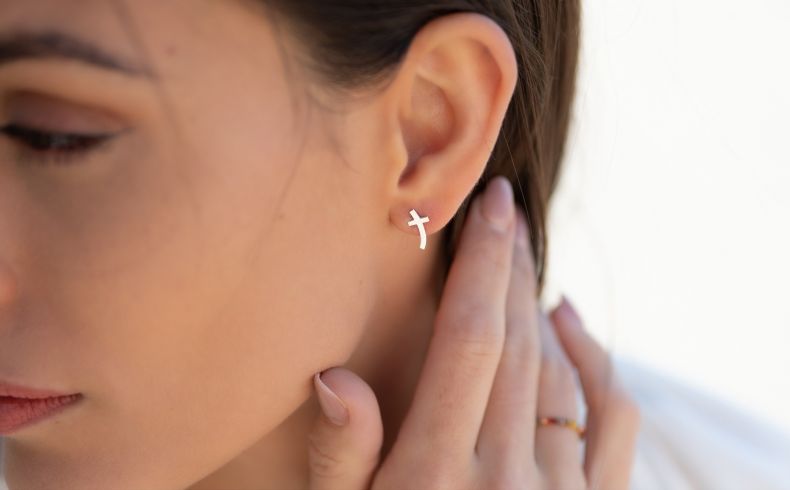 GRAV Cross Ezüst 925 Fülbevaló