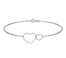 Grav Double Heart Ezüst 925 Karkötő