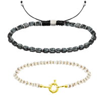 GRAV Pearl And Obsidian Páros Karkötő