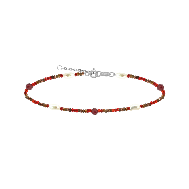 GRAV Verona Pearl Garnet Ásvány Ezüst 925 Karkötő