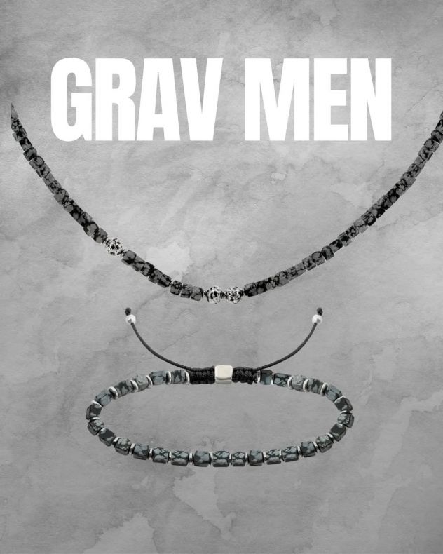 GRAV Men Force Obsidian Ezüst 925 Karkötő