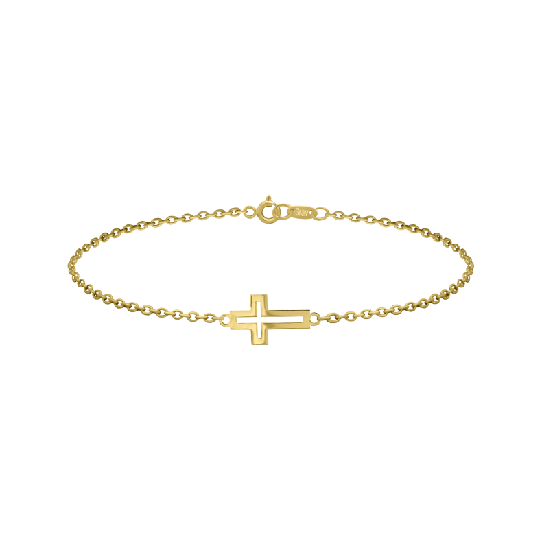 Grav Cross Contour Arany 14K Karkötő