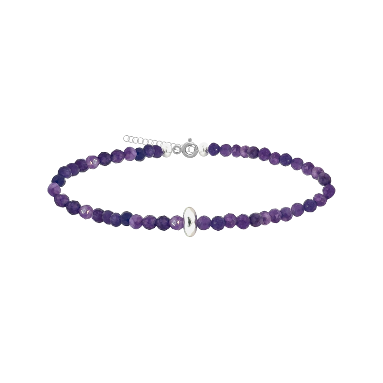 GRAV Gemstone Amethyst Ezüst 925 Ásvány Karkötő