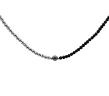 GRAV Hematite Black & White Ezüst 925 Ásvány Nyaklánc