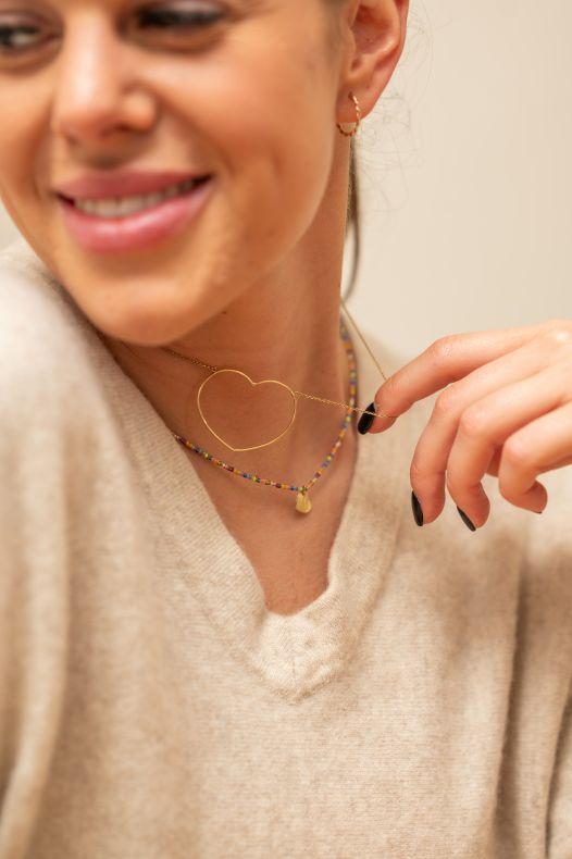 GRAV Quintessa Big Heart Contour Ezüst 925 Nyaklánc