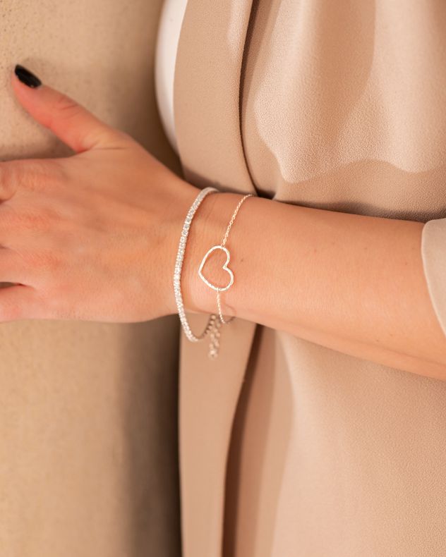 GRAV Tennis Glow White Ezüst 925 Karkötő