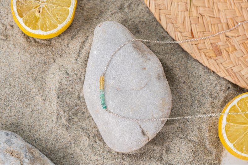 GRAV Rayfield Zafír Smaragd Arany 14K Karkötő